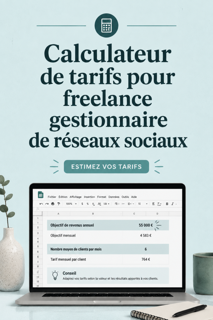 Femme freelance travaillant sur sa tarification de community management