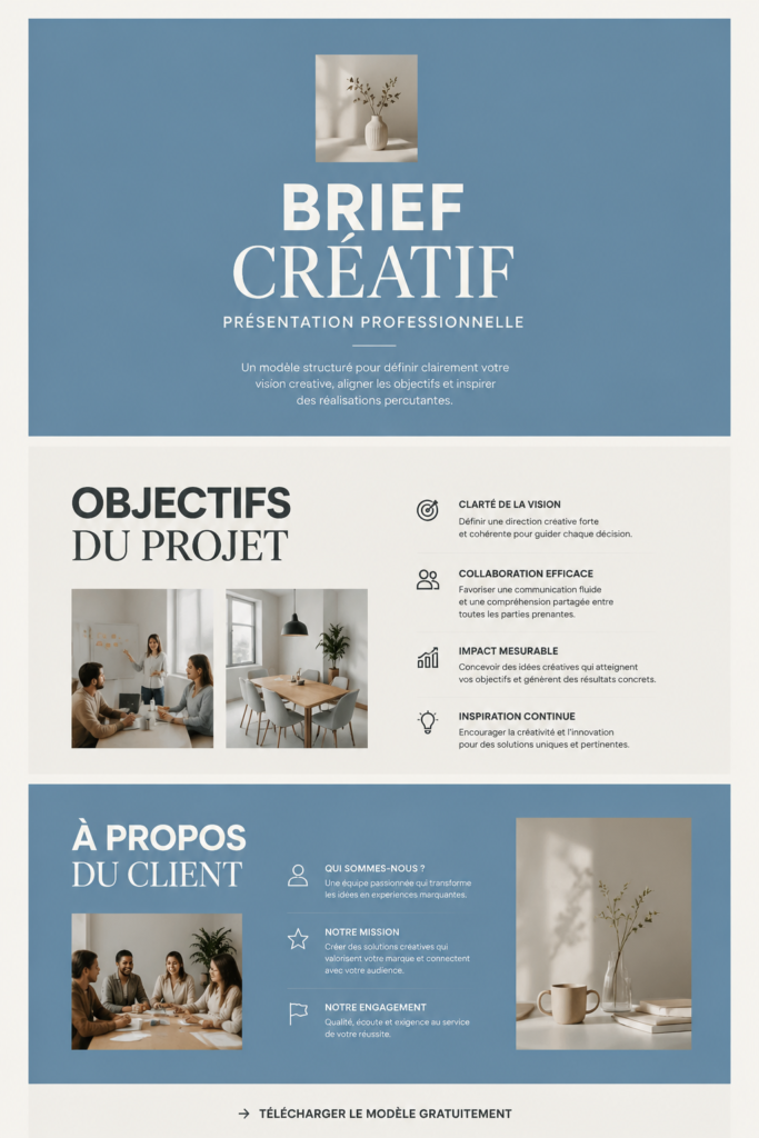 Template Canva gratuit pour un brief créatif illustré