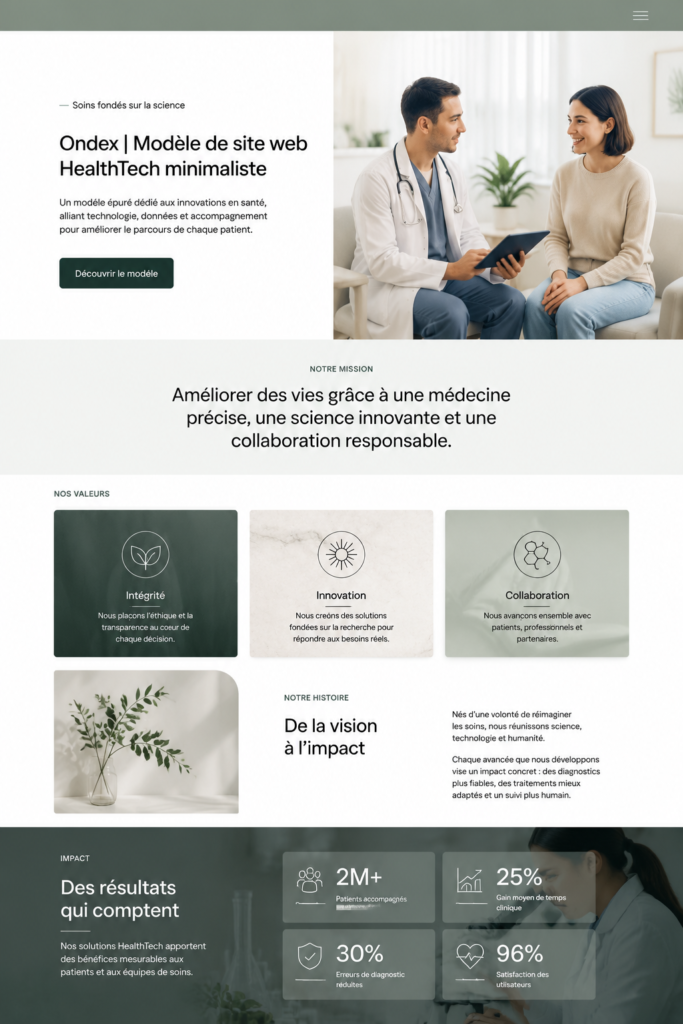 Modèle de site minimaliste efficace pour les entrepreneurs et coachs