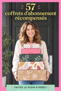 Différentes boxes d'abonnement inspirantes pour femmes entrepreneuses sur une table.