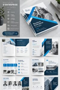 Nouvelle brochure d'entreprise liée aux services professionnels, présentée élégamment.