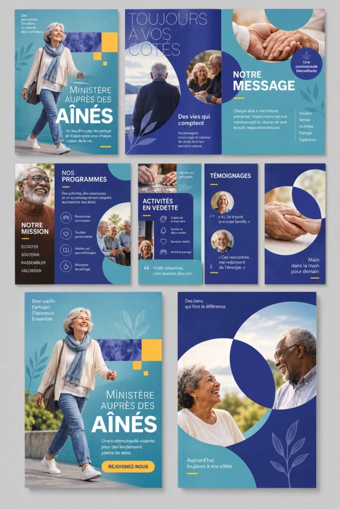 Une belle brochure conçue pour un ministère, mettant en avant des visuels accrocheurs et des informations claires.