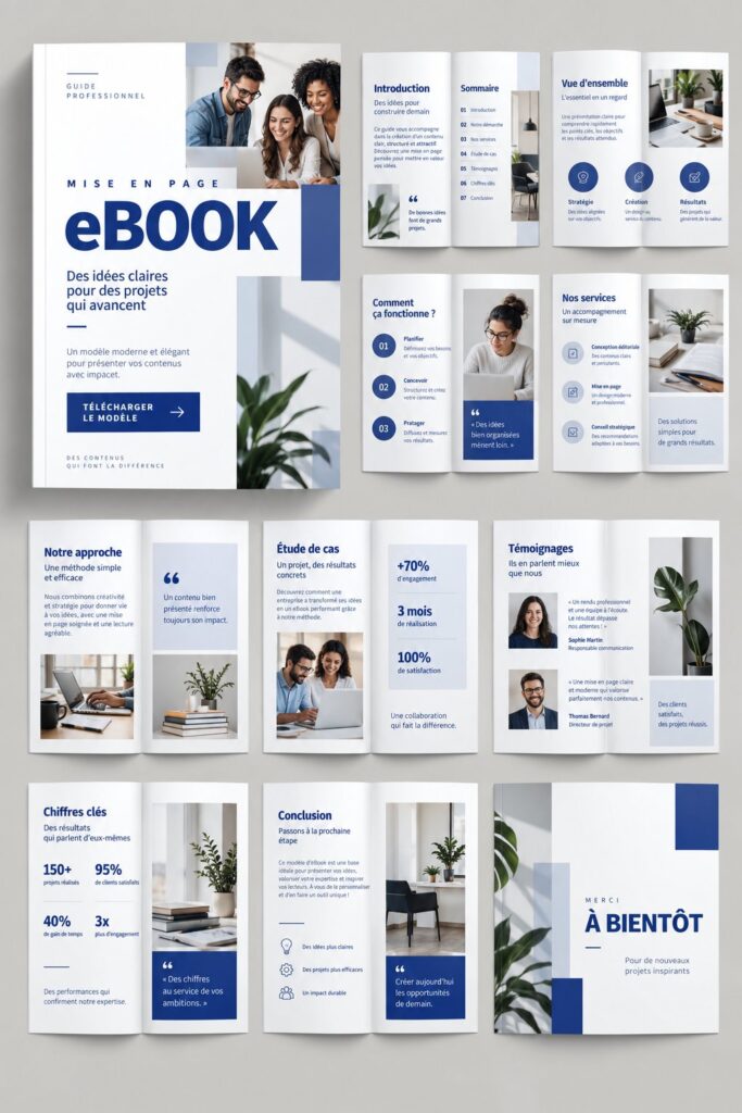 Modèle d'ebook professionnel avec design épuré et moderne