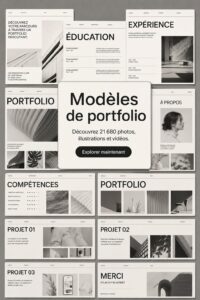 Femme professionnel créant un portfolio en ligne avec un ordinateur