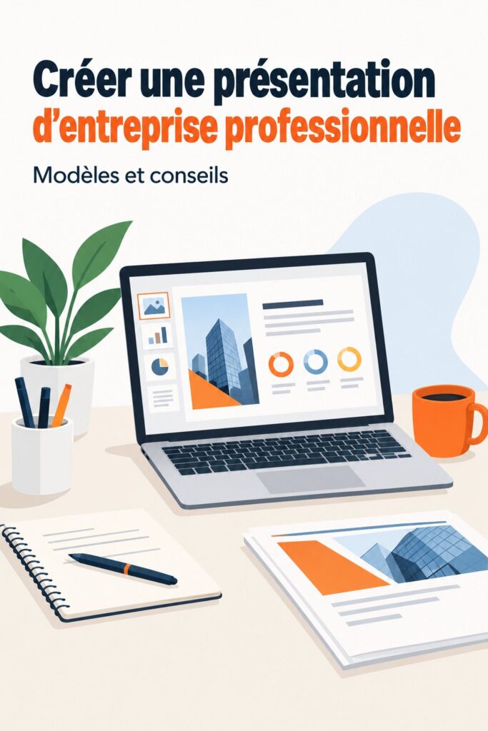 Un ordinateur affichant un profil d'entreprise bien conçu avec une mise en page professionnelle.