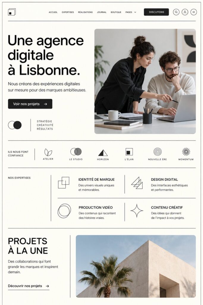Une femme travaillant sur le design de son site web pour agence ou portfolio.