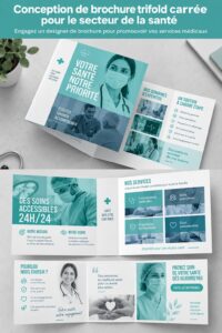 Dépliant trifold coloré pour promouvoir des services médicaux