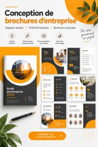 Un exemple de brochure d'entreprise élégamment conçue, reflétant une branding professionnelle.