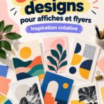 Un collage d'affiches et flyers créatifs pour des entrepreneurs et coaches.