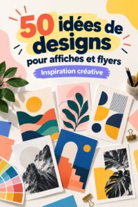 Un collage d'affiches et flyers créatifs pour des entrepreneurs et coaches.