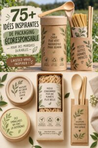 Illustration d'emballages écolos pour de marques durables