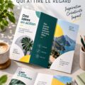 Un exemple de brochure graphique captivante avec des couleurs vives et une typographie moderne.