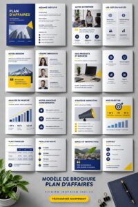 Modèle de brochure de business plan affichant un design professionnel et attrayant