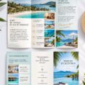 Brochure élégante d'un hôtel chic, présentant des services exclusifs.