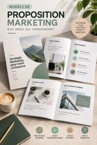 Modèle de présentation marketing attrayant sur un ordinateur