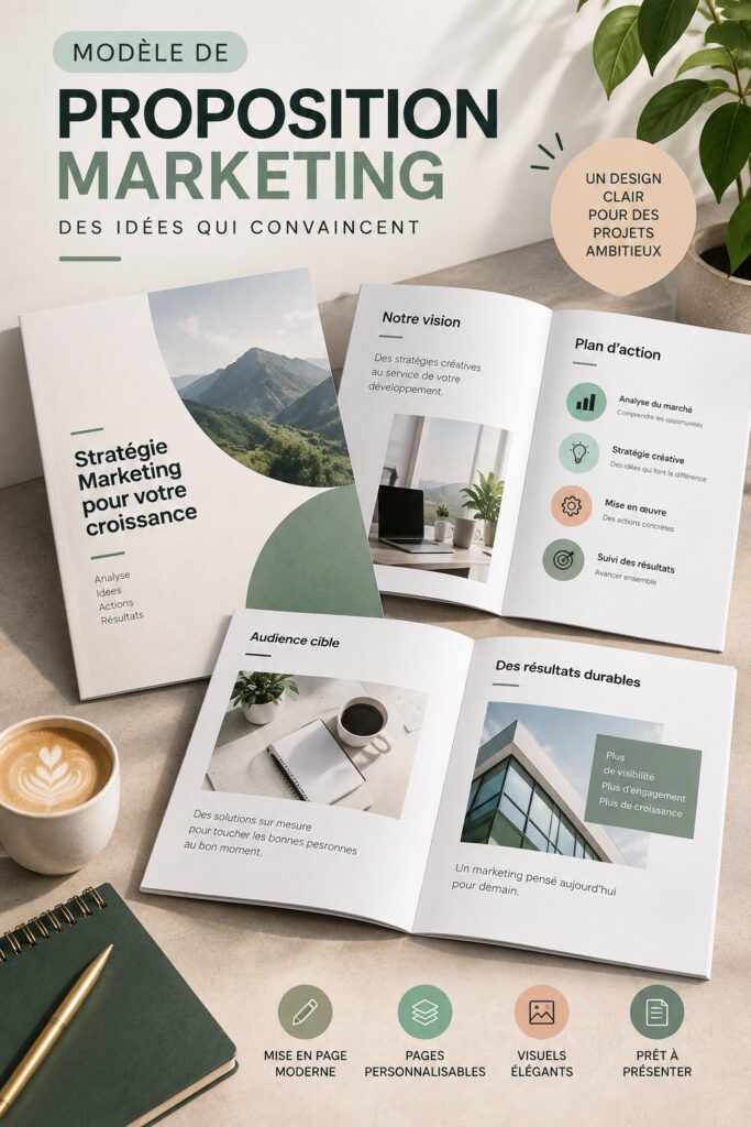 Modèle de présentation marketing attrayant sur un ordinateur