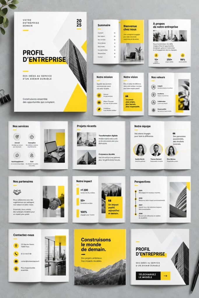 Exemple de modèle de profil d'entreprise professionnel pour entrepreneurs