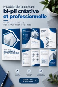 Modèles de brochures bi-fold créatifs pour les entreprises.