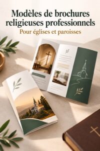 Modèle de brochure d'église avec un design coloré et accueillant