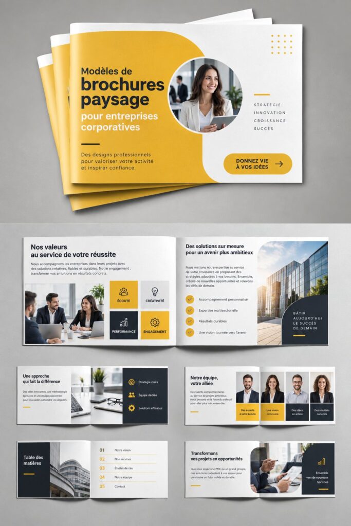 Modèles de brochures en paysage adaptés aux entreprises