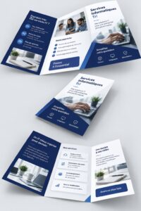 Modèle de brochure tri-pli en PSD pour une entreprise de services IT