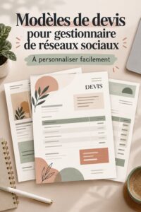 Modèles de propositions pour gestionnaires de réseaux sociaux sur un bureau