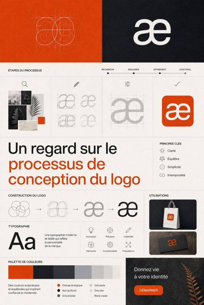 Un logo moderne d'Aevoe, symbole d'innovation et de créativité dans le design.