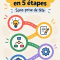 Une femme au travail, utilisant un tableau pour cartographier ses processus d'entreprise.