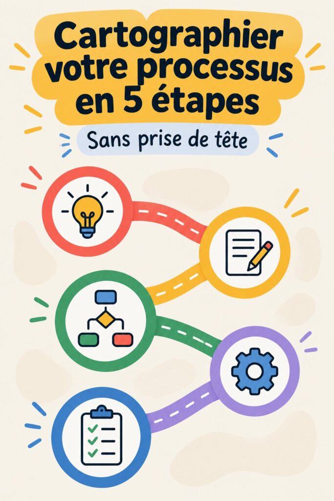 Une femme au travail, utilisant un tableau pour cartographier ses processus d'entreprise.