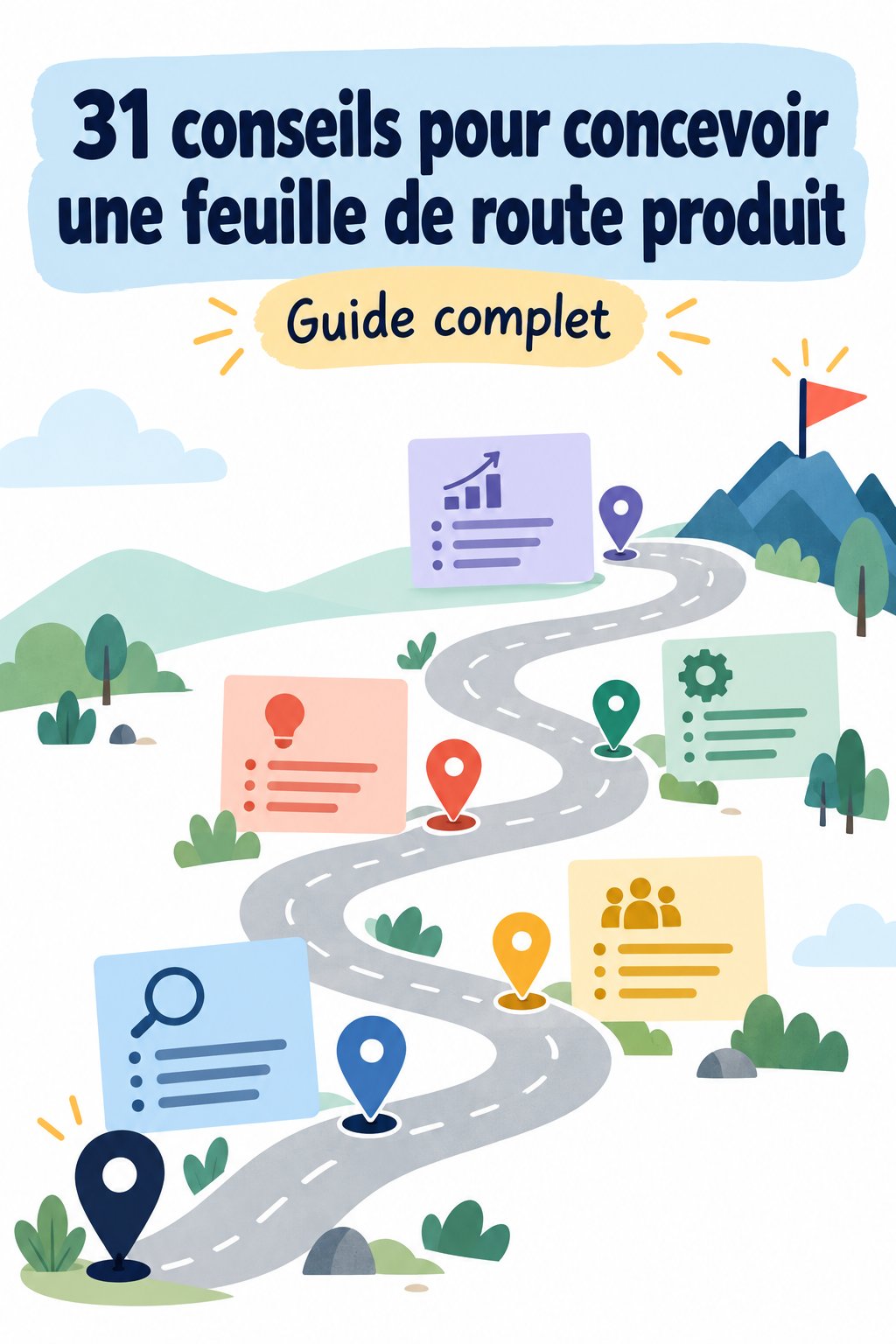 Infographie illustrant des conseils sur la roadmap produit adaptés aux entrepreneuses