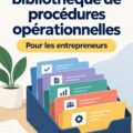 Femme en train de créer une bibliothèque de procédures opérationnelles sur son ordinateur.