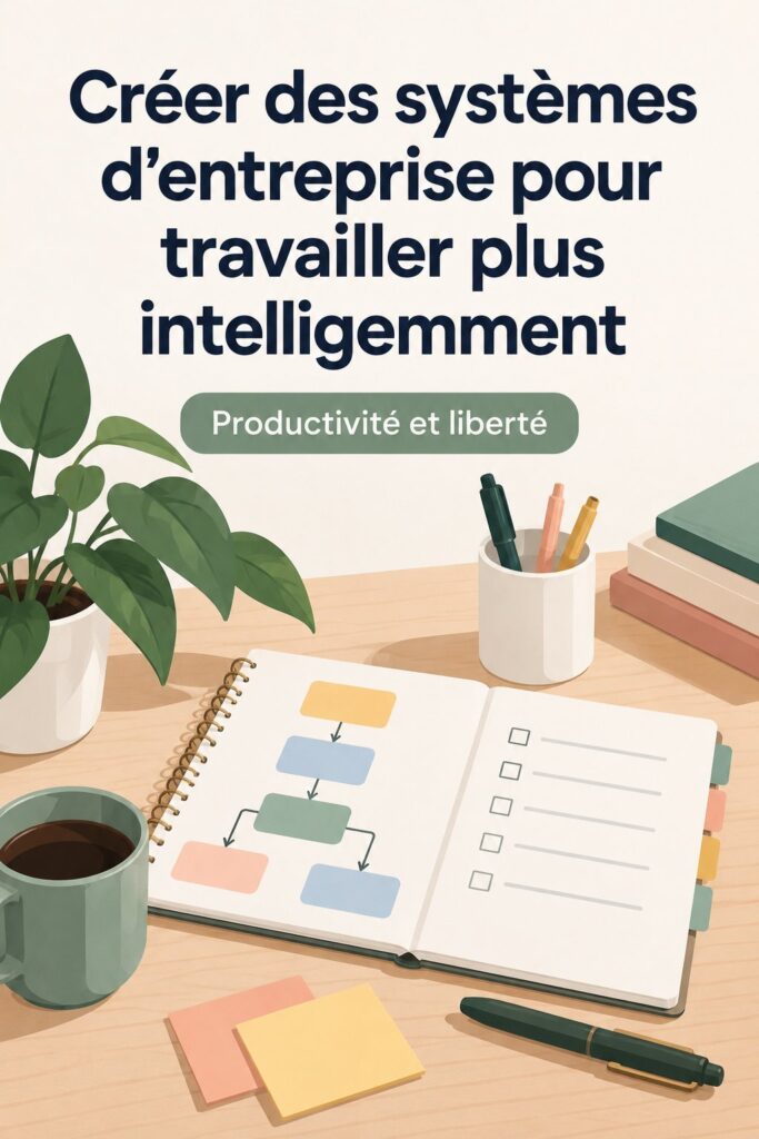 Femme d'affaires souriante utilisant un ordinateur portable pour gérer ses systèmes d'entreprise avec efficacité.