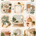 Un intérieur moderne et inspirant, avec des couleurs douces et des éléments décoratifs harmonieux.