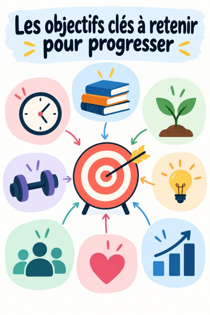 Un tableau des OKR présenté de manière claire et organisée, illustrant une stratégie de gestion efficace.