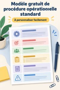 Femme travaillant sur un modèle de procédure opérationnelle sur son ordinateur