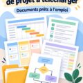 Femme entrepreneuse travaillant sur des documents de gestion de projet modernes.