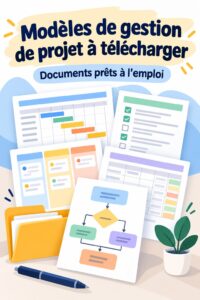 Femme entrepreneuse travaillant sur des documents de gestion de projet modernes.