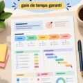 Modèle de consulting sur un bureau avec ordinateur et notes