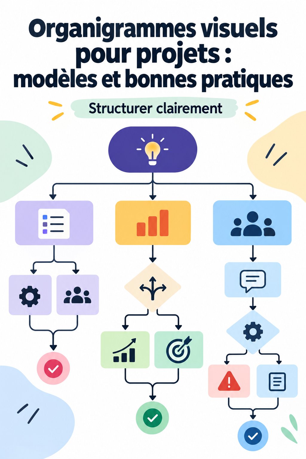 Organigramme visuel illustrant un projet de manière claire et efficace.