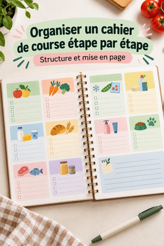 Un cahier de course bien organisé sur un bureau, avec des notes et un stylo, illustrant la gestion de projet pour les femmes entrepreneurs.