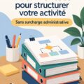 Femme entrepreneur documentant ses procédures pour structurer son activité.