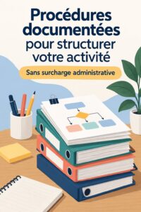 Femme entrepreneur documentant ses procédures pour structurer son activité.