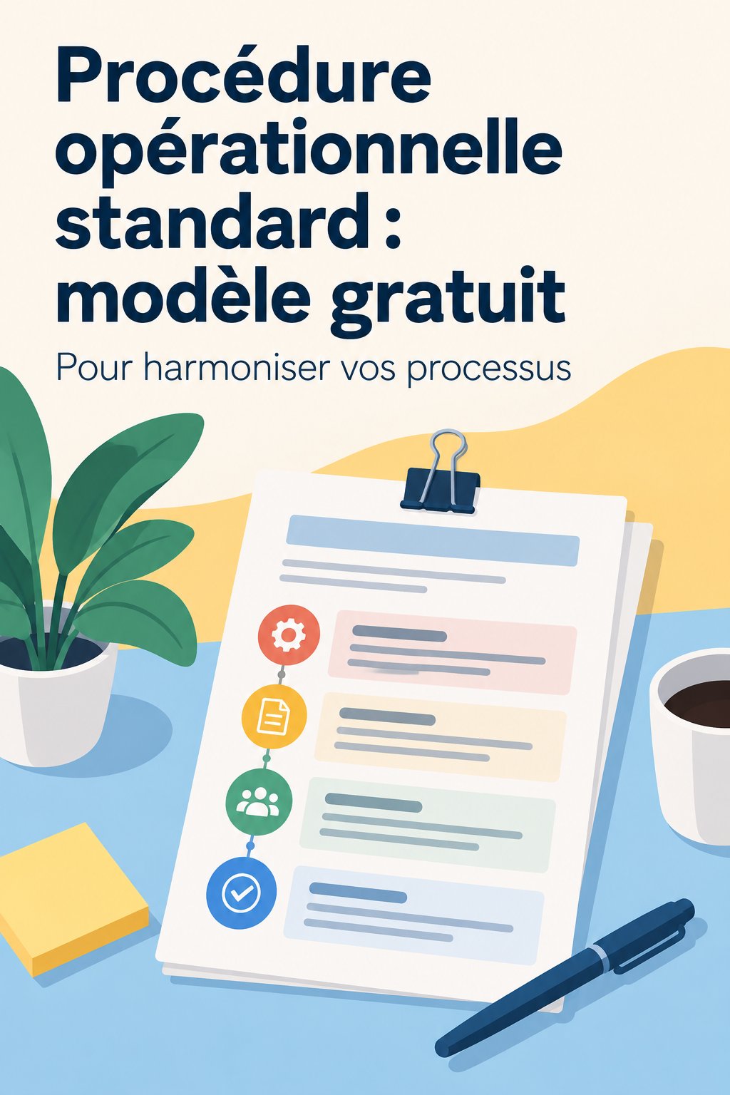 Femme entrepreneurial travaillant sur des procédures opératoires standard.