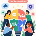 Femme d'affaires réfléchissant à une stratégie de communication pour engager ses parties prenantes.