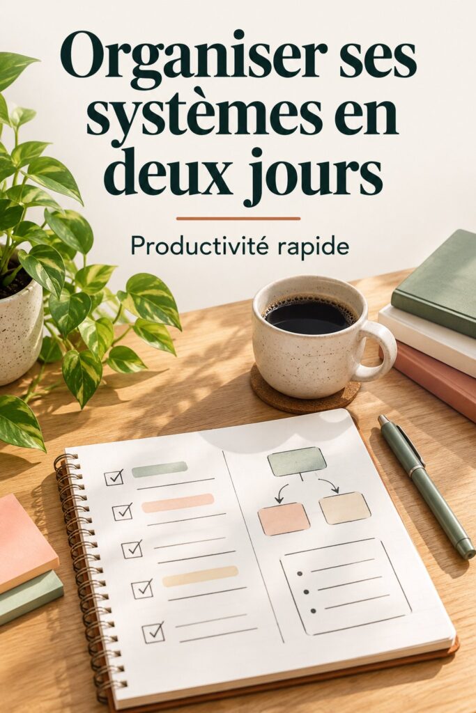 Femme entrepreneure organisant ses systèmes de travail