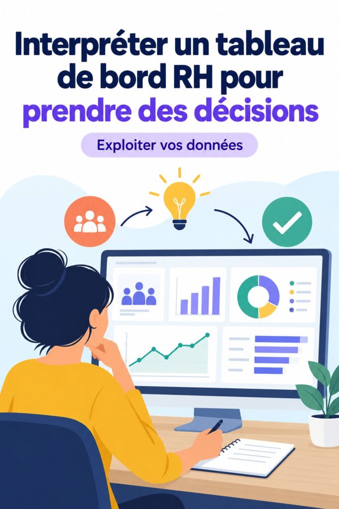 femme analysant un tableau de bord RH sur son ordinateur