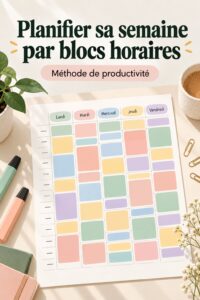 Femme utilisant Notion pour le time blocking
