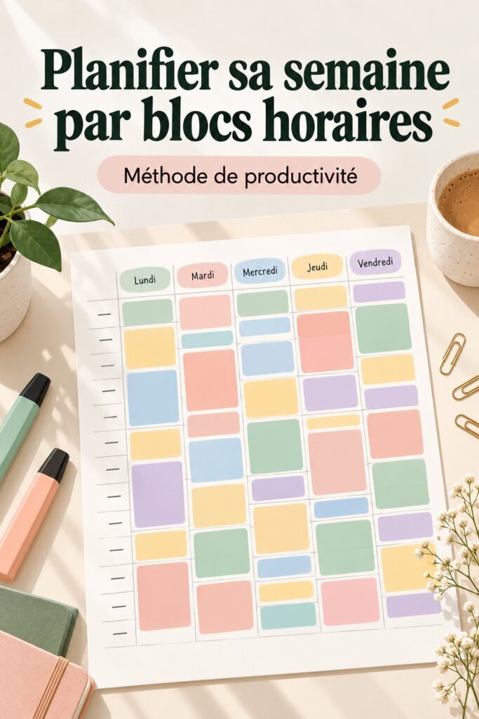 Femme utilisant Notion pour le time blocking