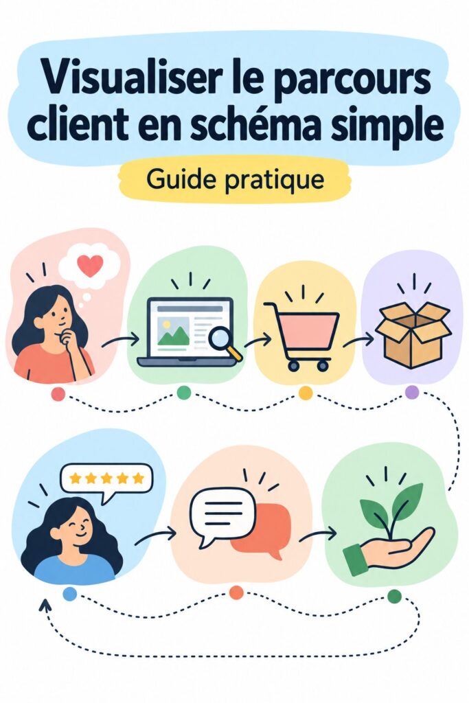 Schéma simple illustrant le parcours client.